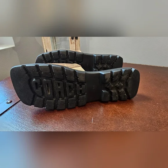 Coach Women's Tan Signature Slide Sandals - Picture 4 of 5